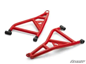 SuperATV - SuperATV High-Clearance A-Arms for Polaris (2024+) RZR XP (Adjustable, Both (Only Lower A Arms are Adjustable), Heavy-Duty 4340 Chromoly Steel) Red - Image 5