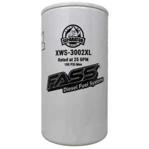FASS Fuel Systems Extended Length Extreme Water Separator Filter for Dodge/Ram / Chevy/GMC / Ford / Nissan / SEMI (1989-24)