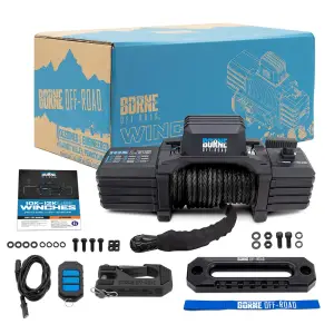 Borne Off-Road - Borne Off-Road 10K Electric Winch with Synthetic Rope (Black) - Image 4