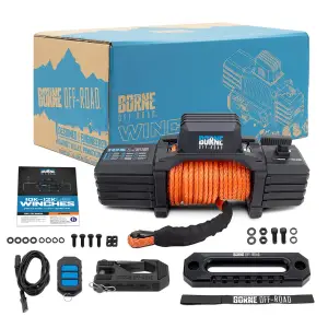 Borne Off-Road - Borne Off-Road 10K Electric Winch with Synthetic Rope (Orange) - Image 6