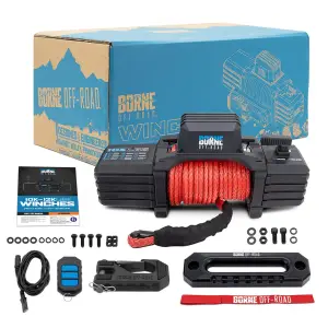 Borne Off-Road - Borne Off-Road 10K Electric Winch with Synthetic Rope (Red) - Image 4