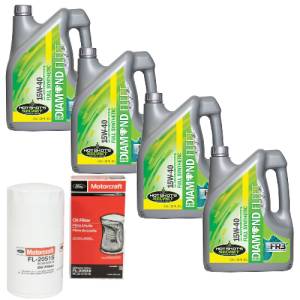 Oil Change Kit for Ford (2011-25) 6.7L Power Stroke (Motorcraft Oil Filter with Hot Shot's Green Diamond Fleet FULL Synthetic Oil)