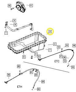Mopar Oil Pan Gasket for Dodge (1989-98.5) 5.9L Cummins 12V