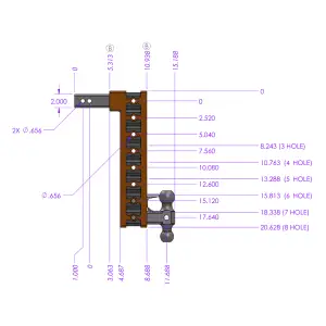 GEN-Y Hitch - GEN-Y Hitch MEGA-DUTY 16K Drop Hitch (2″ Shank), 5" Drop (3 Adjustable Positions), Includes Dual Ball Mount and Pintle Lock - Image 7