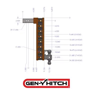GEN-Y Hitch - GEN-Y Hitch MEGA-DUTY 21K Drop Hitch (2.5″ Shank), 12" Offset Drop (6 Adjustable Positions), Includes Dual Ball Mount - Image 7