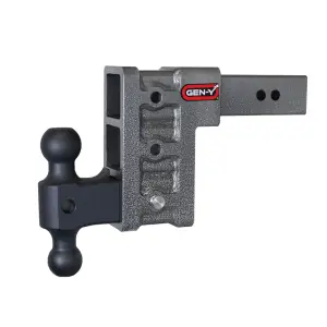 GEN-Y Hitch MEGA-DUTY 21K Drop Hitch (2.5″ Shank), 15" Drop (6 Adjustable Positions), Includes Dual Ball Mount