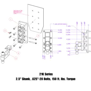 GEN-Y Hitch - GEN-Y Hitch MEGA-DUTY Bolt-On Adjustable Hitch w/ 2" Receiver (16K), 7 1/2" Drop (4 Adjustable Positions), Includes Dual Ball Mount - Image 4