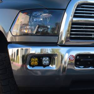 Baja Designs - Baja Designs Squadron SAE Fog Pocket Light Kit for Dodge/RAM (2009-10) 1500 / RAM (2011-12) 1500 / (2010-18) 2500/3500, SAE Fog Light Pattern, Clear Lens - Image 2