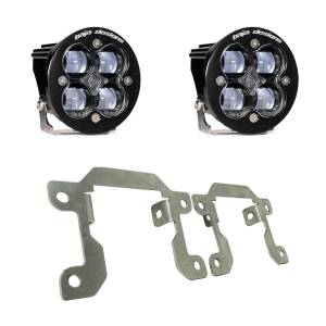 Baja Designs Squadron SAE Fog Pocket Light Kit for Ford (2019-23) Ranger / (2021-25) Bronco w/ OE Plastic Bumper, SAE Fog Light Pattern, Clear Lens