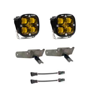 Baja Designs Squadron SAE Fog Pocket Light Kit for Ford (1999-10) F-250/350 Super Duty (SAE Fog Light Pattern, Baja Amber Lens)