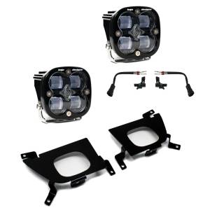 Baja Designs Squadron SAE Fog Pocket Light Kit for Chevrolet (2019-22) Silverado 1500 / (2020-22) 2500HD/3500HD, SAE Fog Light Pattern, Clear Lens