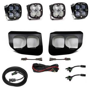 Baja Designs Squadron SAE/Sport Fog Pocket Light Kit for Ford (2020-22) F-250/350 Super Duty, SAE Fog Light Pattern, Clear Lens, Toggle Wiring