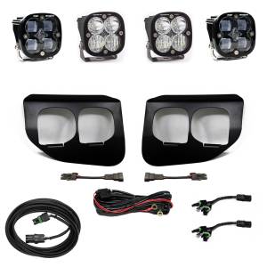 Baja Designs Squadron SAE/Pro Fog Pocket Light Kit for Ford (2020-22) F-250/350 Super Duty, SAE Fog Light Pattern, Clear Lens, Toggle Wiring