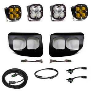 Baja Designs Squadron SAE/Pro Fog Pocket Light Kit for Ford (2020-22) F-250/350 Super Duty, SAE Fog Light Pattern, Baja Amber Lens, Upfitter Wiring