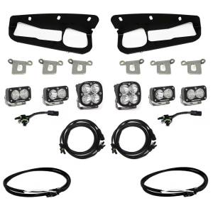 Baja Designs Squadron Pro/Dual S2 Sport Steel Bumper Fog Pocket Light Kit for Ford (2021-25) Bronco / (2022-25) Bronco Raptor w/ OE Steel Bumper, Multi-Pattern Light Pattern, Clear Lens, Upfitter Wiring