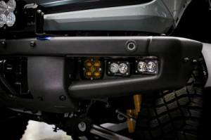 Baja Designs - Baja Designs Squadron SAE/Dual S2 Sport Steel Bumper Fog Pocket Light Kit for Ford (2021-25) Bronco / (2022-25) Bronco Raptor w/ OE Steel Bumper, SAE Fog Light Pattern, Clear Lens, Toggle Wiring - Image 2