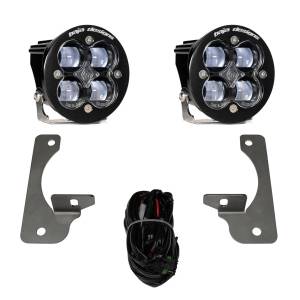 Baja Designs Squadron-R SAE Fog Pocket Light Kit for Jeep (2007-09) Wrangler JK w/ Premium OE Bumper, SAE Fog Light Pattern, Clear Lens