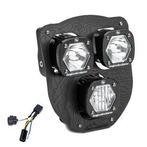Baja Designs Triple S1 Hydra (D/C) LED Headlight Kit for Husqvarna (2024-25) FE-S, w/ Hi-Low Harness