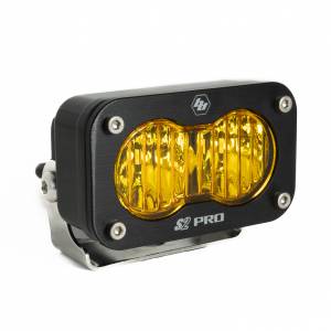 Baja Designs S2 Pro Black LED Auxiliary Light Pod - Universal, Wide Cornering Light Pattern, Baja Amber Lens