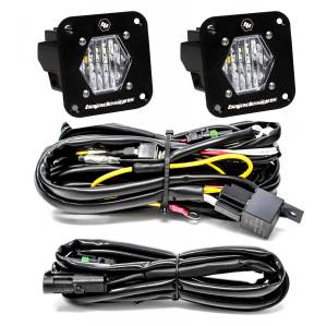 Baja Designs S1 Flush Mount LED Light Pod Reverse Kit, Black, Pair, Wide Cornering Light Pattern, Clear Lens - Universal