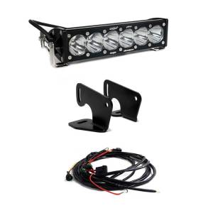 Baja Designs OnX6+ 10 Inch Hood Mount Light Bar Kit for Polaris (2020-25) RZR Pro XP / (2022-24) RZR Turbo R; Driving/Combo Light Pattern, Clear Lens
