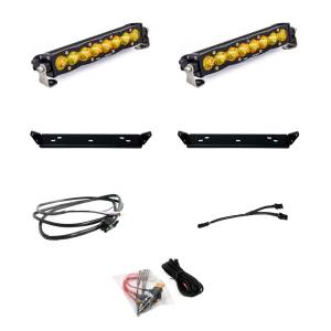 Baja Designs S8 10 Inch Dual Behind Grille Light Bar Kit for Ford (2021-25) F-150 Raptor / (2024-25) F-150 Raptor 37/R, Driving/Combo Light Pattern, Baja Amber Lens