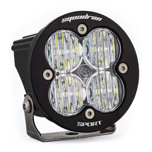 Baja Designs Squadron-R Sport Black LED Auxiliary Light Pod - Universal, Wide Cornering Light Pattern, Clear Lens