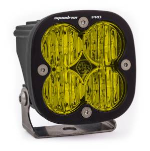 Baja Designs Squadron Pro Black LED Auxiliary Light Pod - Universal, Wide Cornering Light Pattern, Baja Amber Lens