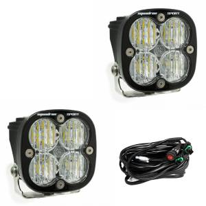 Baja Designs Squadron Sport Black LED Auxiliary Light Pod Pair - Universal (Wide Cornering Light Pattern, Clear Lens)