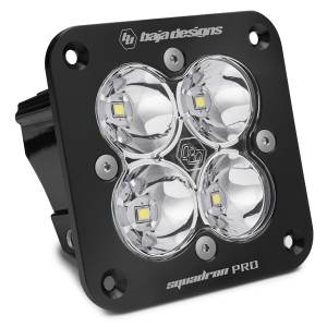 Baja Designs Squadron Pro Black Flush Mount LED Auxiliary Light Pod - Universal, Spot Light Pattern, Clear Lens