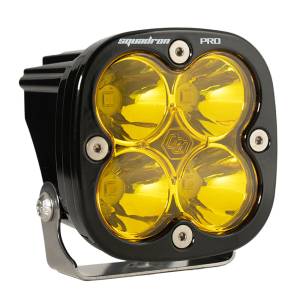Baja Designs Squadron Pro Black LED Auxiliary Light Pod - Universal, Spot Light Pattern, Baja Amber Lens