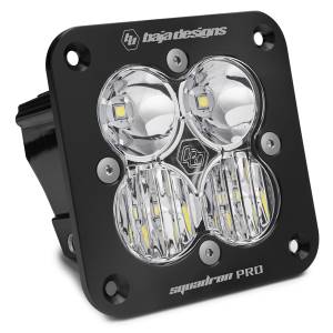 Baja Designs Squadron Pro Black Flush Mount LED Auxiliary Light Pod - Universal, Driving/Combo Light Pattern, Clear Lens