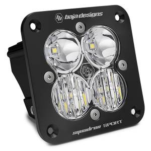 Squadron Sport Black Flush Mount LED Auxiliary Light Pod - Universal (Driving/Combo Light Pattern, Clear Lens)