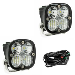 Baja Designs Squadron Sport Black LED Auxiliary Light Pod Pair - Universal (Driving/Combo Light Pattern, Clear Lens)