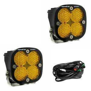 Baja Designs Squadron Sport Black LED Auxiliary Light Pod Pair - Universal (Work/Scene Light Pattern, Baja Amber Lens)