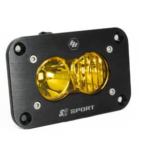 Baja Designs S2 Sport Black Flush Mount LED Auxiliary Light Pod - Universal (Driving/Combo Light Pattern, Baja Amber Lens)