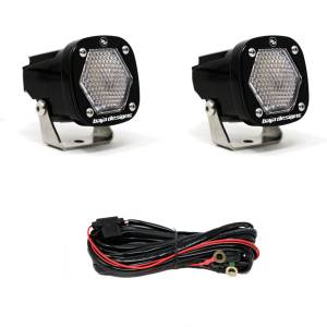 Baja Designs S1 LED Auxiliary Light Pod, Black, Pair, Work/Scene Light Pattern, Clear Lens - Universal