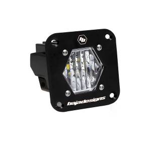 Baja Designs S1 LED Auxiliary Light Pod, Flush Mount, Black, Wide Cornering Light Pattern, Clear Lens - Universal