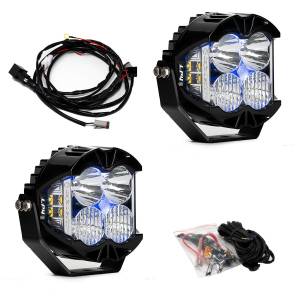 Baja Designs LP4 Pro LED Auxiliary Light Pod Pair Driving/Combo Light Pattern, Clear Lens, Blue Backlight - Universal