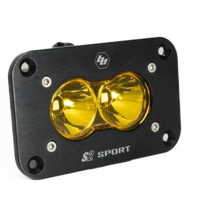 Baja Designs S2 Sport Black Flush Mount LED Auxiliary Light Pod - Universal (Spot Light Pattern, Baja Amber Lens)