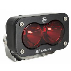 Baja Designs S2 Sport Black LED Auxiliary Light Pod - Universal (Spot Light Pattern, Red Lens)