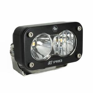 Baja Designs S2 Pro Black LED Auxiliary Light Pod - Universal, Driving/Combo Light Pattern, Clear Lens