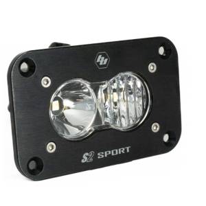 Baja Designs S2 Sport Black Flush Mount LED Auxiliary Light Pod - Universal (Driving/Combo Light Pattern, Clear Lens)