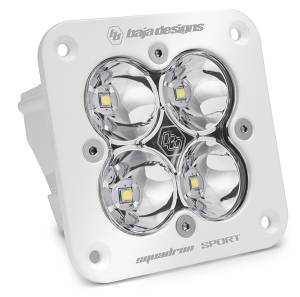 Baja Designs Squadron Sport White Flush Mount LED Auxiliary Light Pod - Universal (Work/Scene Light Pattern, Clear Lens)