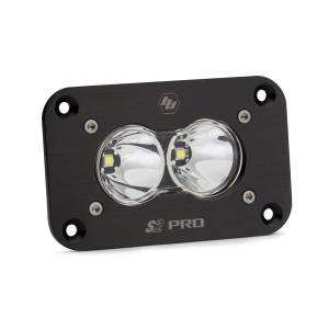 Baja Designs S2 Pro Black Flush Mount LED Auxiliary Light Pod - Universal, Spot Light Pattern, Clear Lens
