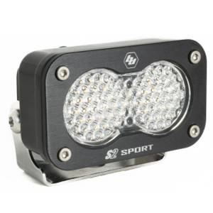 Baja Designs S2 Sport Black LED Auxiliary Light Pod - Universal (Work/Scene Light Pattern, Clear Lens)