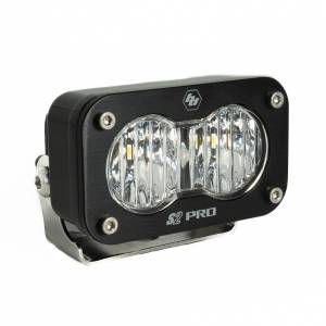 Baja Designs S2 Pro Black LED Auxiliary Light Pod - Universal, Wide Cornering Light Pattern, Clear Lens