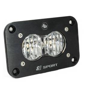 Baja Designs S2 Sport Black Flush Mount LED Auxiliary Light Pod - Universal (Wide Cornering Light Pattern, Clear Lens)