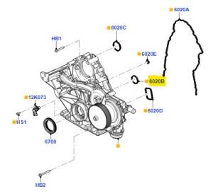 Ford Genuine Parts - Ford Motorcraft Timing Cover Gasket (2011-26) 6.7L Powerstroke (lower left) - Image 2