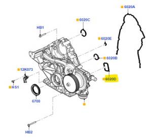 Ford Genuine Parts - Ford Motorcraft Timing Cover Gasket (2011-26) 6.7L Powerstroke (lower left, rectangular) - Image 2